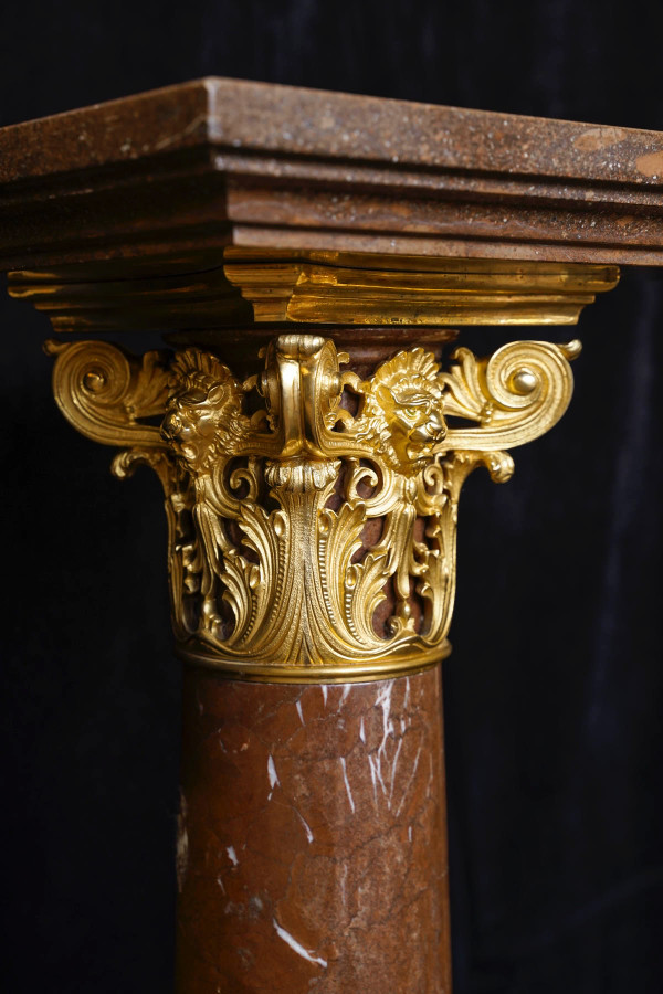 Important pair of columns with pair of candelabra, Napoleon III period