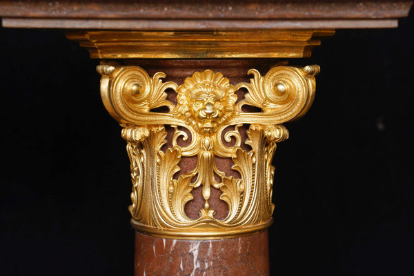 Important pair of columns with pair of candelabra, Napoleon III period