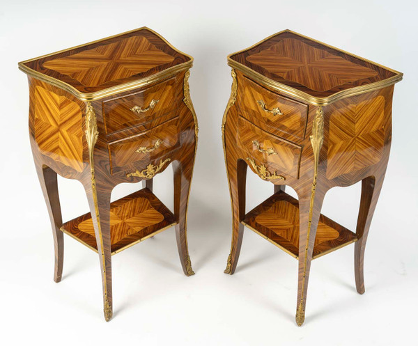 A Pair of Louis XV Style Bedside Tables, 1900