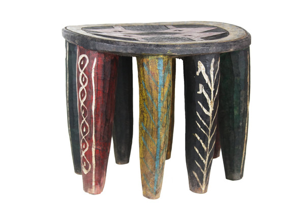 NUPE 8 Leg Stool from Nigeria (Black)