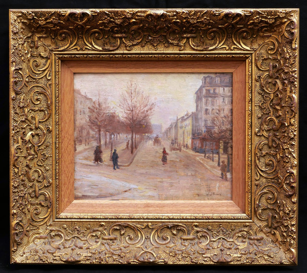 Jean-Louis PLUMET, known as Jean PLUMET, Lively boulevard in Paris, winter