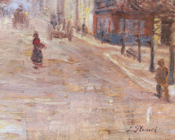 Jean-Louis PLUMET, known as Jean PLUMET, Lively boulevard in Paris, winter