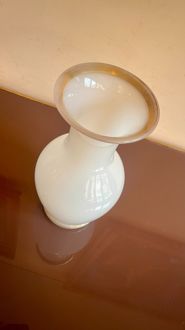 White Opaline Vase, 19th Century