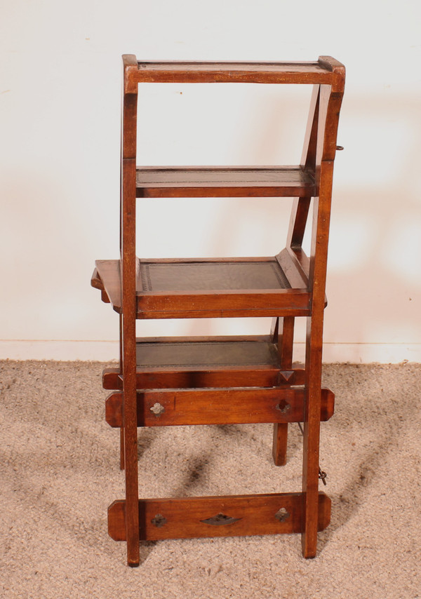 Library Stepladder Transformable Into Chair - 19th Century