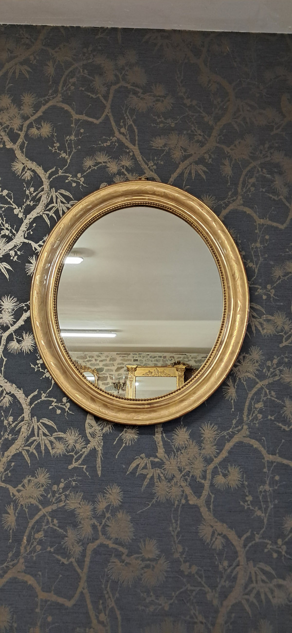 Small oval Louis Philippe mirror 66x 57