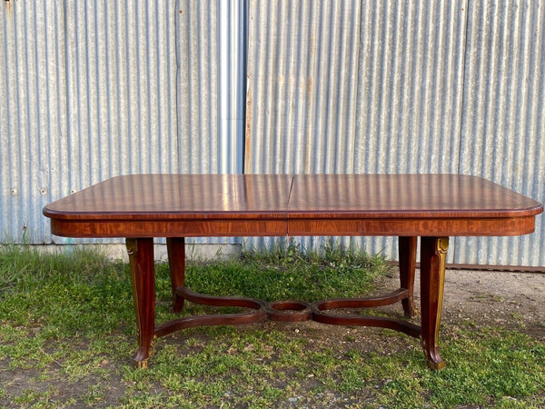 Napoleon III 19th century dining room, Louis XVI style marquetry and bronze