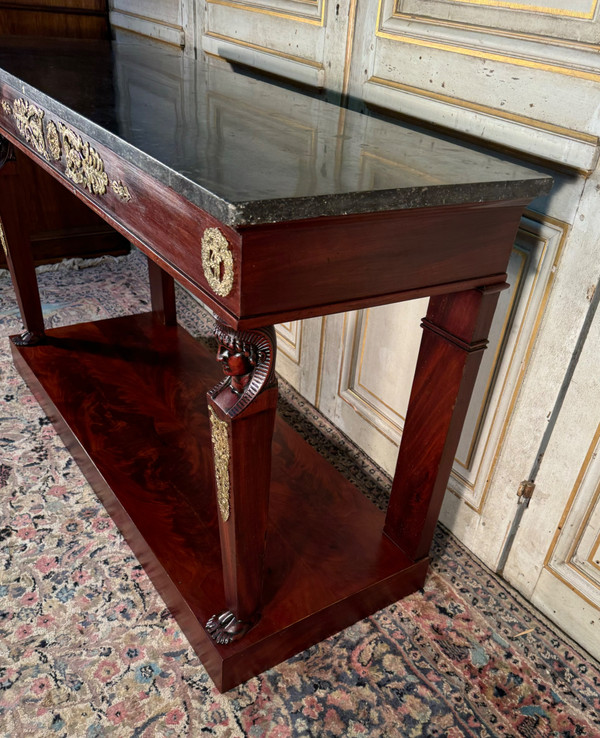 Console from the Napoleon I period, return from Egypt, in mahogany and bronze