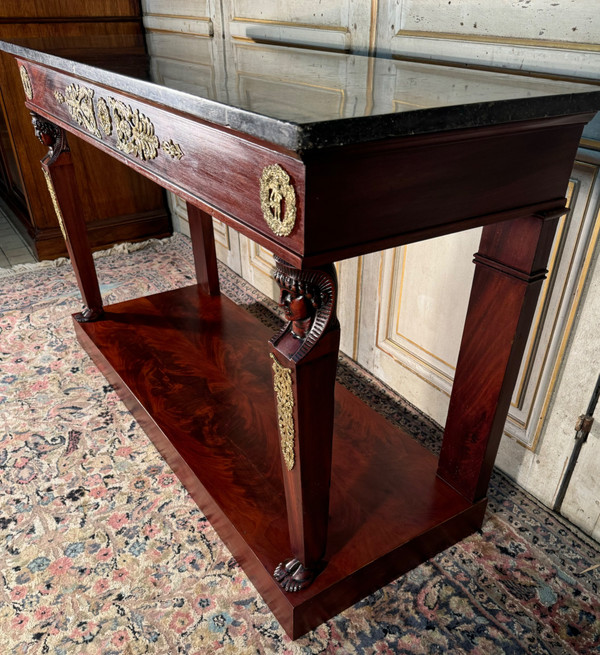 Console from the Napoleon I period, return from Egypt, in mahogany and bronze