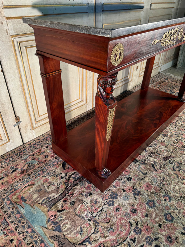 Console from the Napoleon I period, return from Egypt, in mahogany and bronze