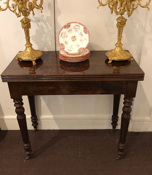 Small 19th century mahogany games table from the Restoration period