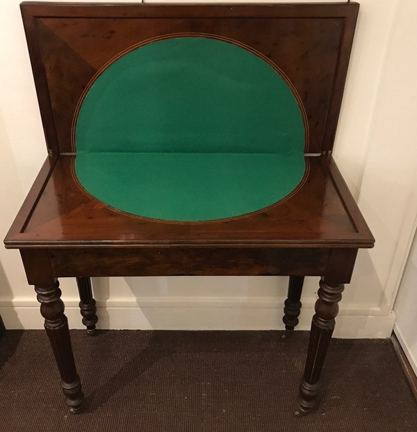 Small 19th century mahogany games table from the Restoration period