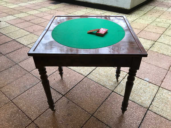 Small 19th century mahogany games table from the Restoration period