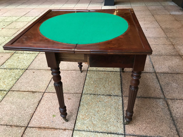 Small 19th century mahogany games table from the Restoration period