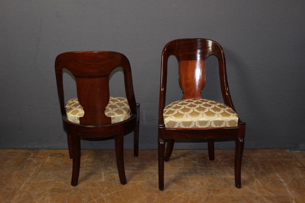 Set of Four 19th Century Mahogany Gondola Chairs