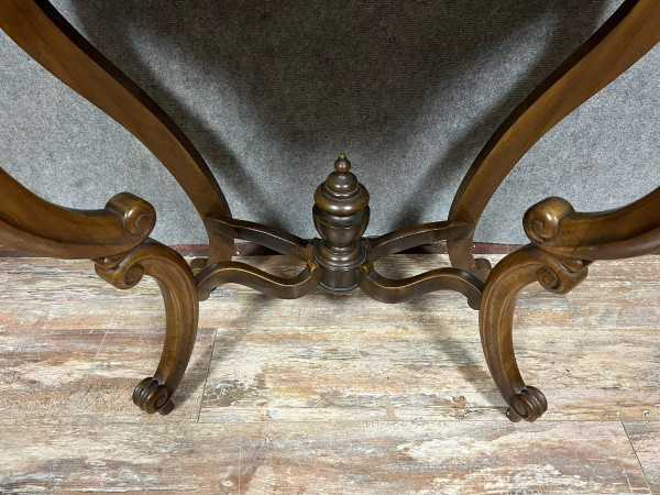 Napoleon III period curved console in mahogany circa 1850