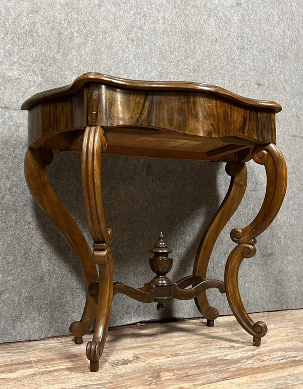 Napoleon III period curved console in mahogany circa 1850