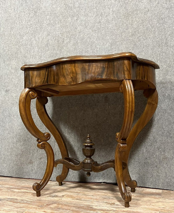 Napoleon III period curved console in mahogany circa 1850