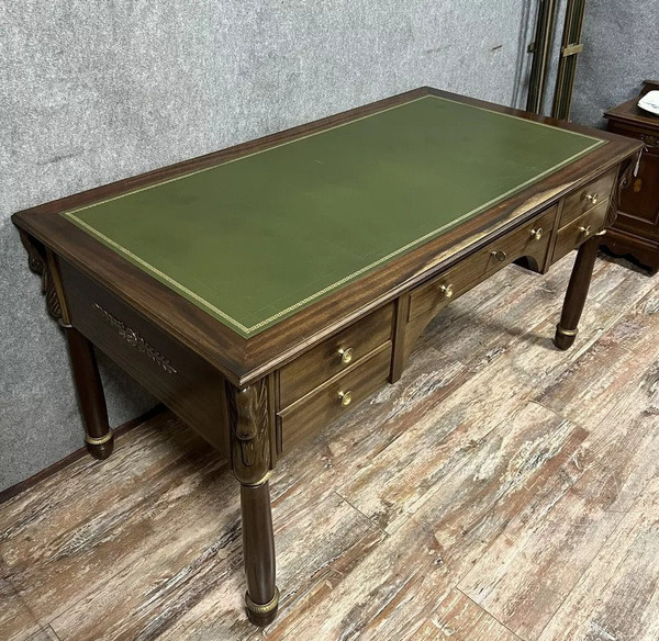 Empire mahogany swan neck center desk circa 1920-1940