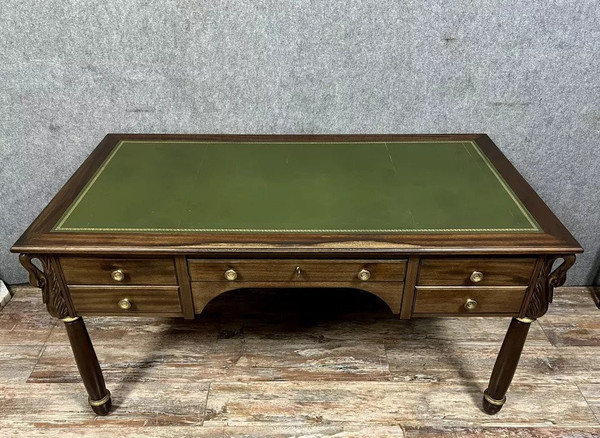 Empire mahogany swan neck center desk circa 1920-1940