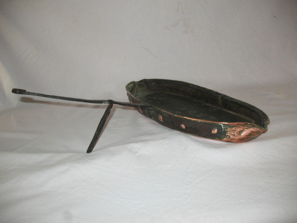 18th Century Tinned Copper and Wrought Iron Drip Pan