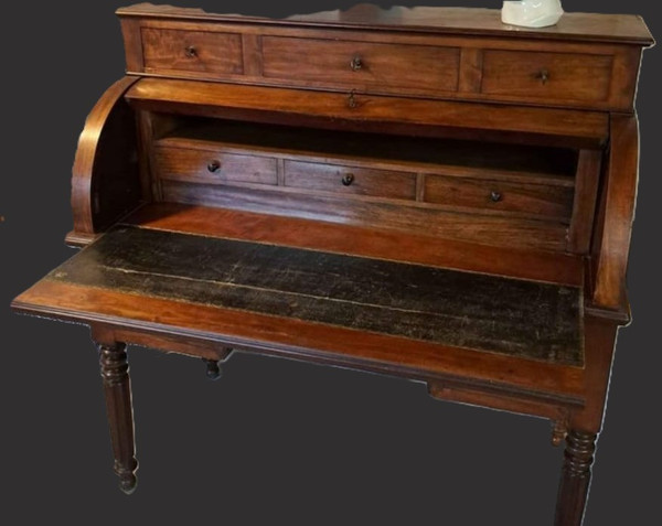 Mahogany Quill Cylinder Desk - Directoire Style - Mid 19th Century