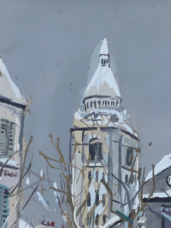 Maurice Utrillo process Saint-Pierre church in Montmartre under the snow