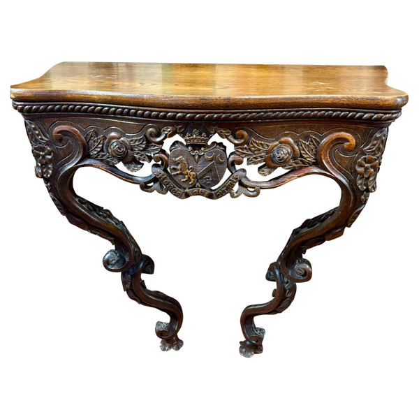 LOUIS XV STYLE OAK CONSOLE