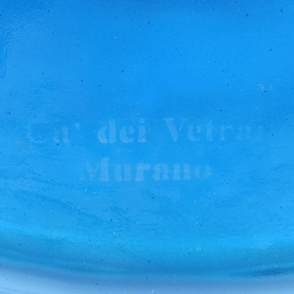 Horloge murale des années 1960 en verre de Murano par "Cà Dei Vetrai". Fabriquée en Italie