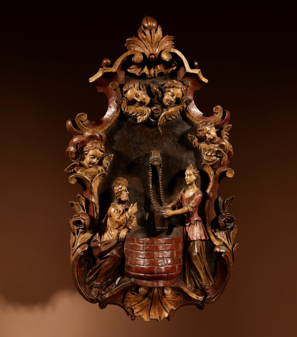  18th Century Wood Carving/Benitier.