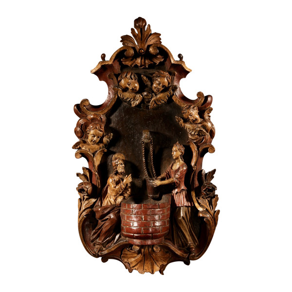  18th Century Wood Carving/Benitier.