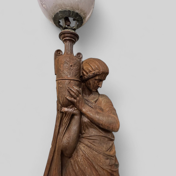 Torchère - Lampadaire En Fonte XIXémeVal D'osne -decoration De Jardin . hauteur 170 cm