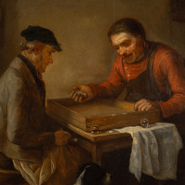 Zacharie Noterman (1820-1890) The Dice Players and the Dog oil on panel circa 1842