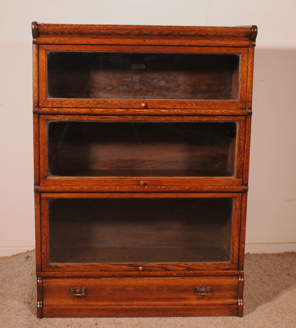 Globe Wernicke Bookcase In Oak Of 3 Elements With A Drawer