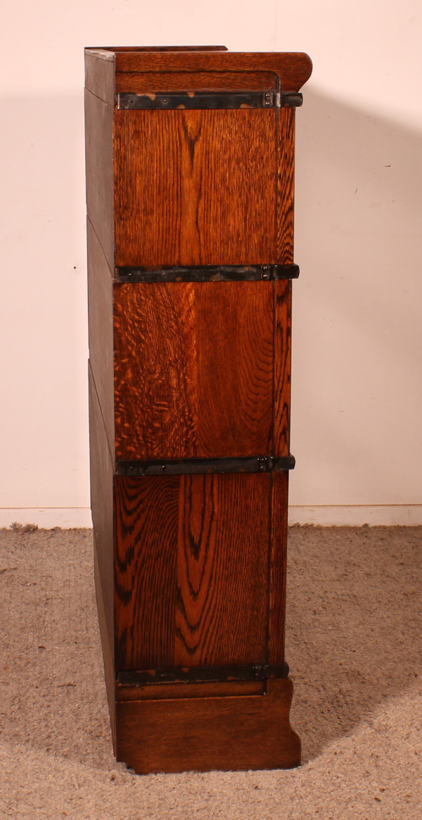 Globe Wernicke Bookcase In Oak Of 3 Elements With A Drawer