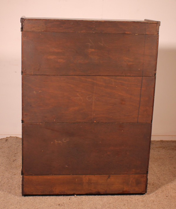 Globe Wernicke Bookcase In Oak Of 3 Elements With A Drawer