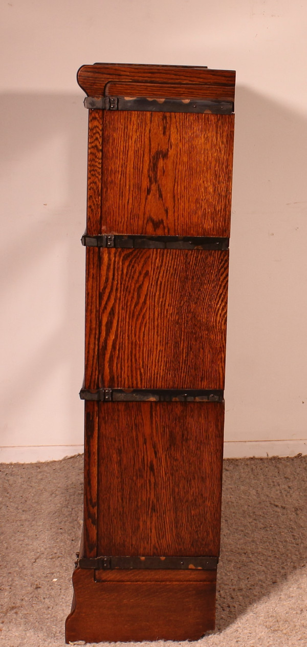 Globe Wernicke Bookcase In Oak Of 3 Elements With A Drawer