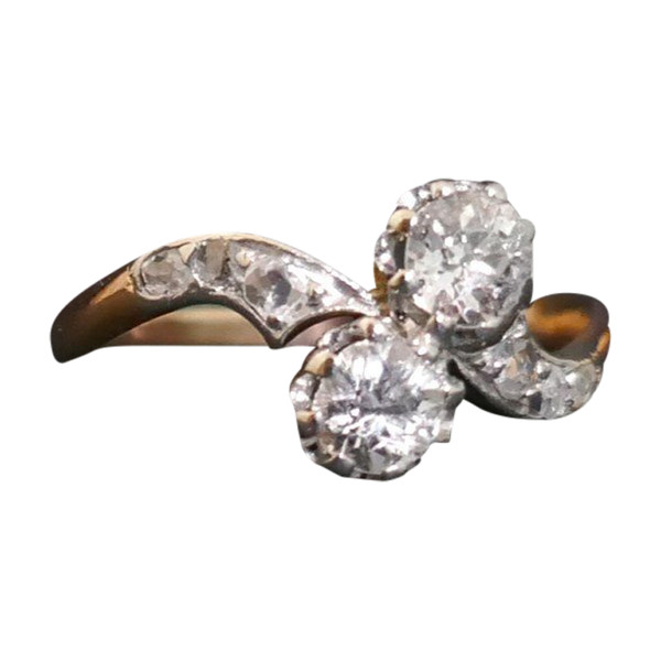 Toi Et Moi Antique Ring Diamonds, Gold and Platinum.