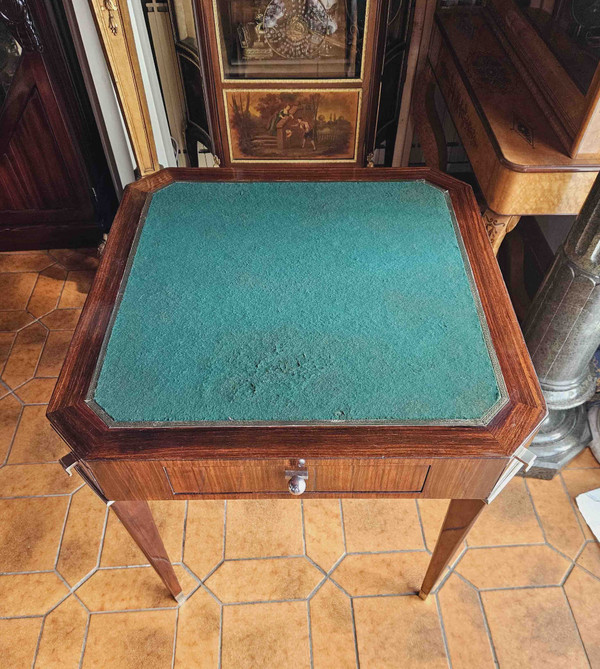 Art Deco Period Rosewood and Nickel-plated Bronze Games Table