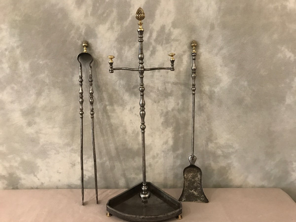 19th century iron and bronze mantelpiece in the Louis xvi style