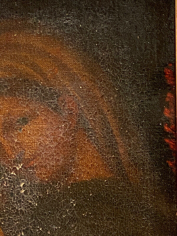 Oil on canvas Virgin and Child with red signature early 18th century