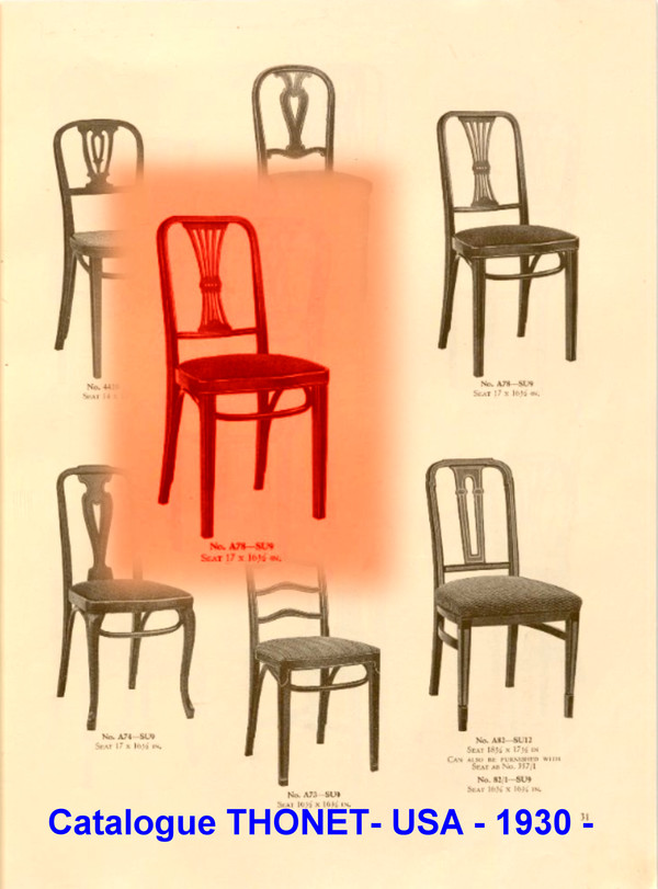 Set di 4 sedie Art-deco di Thonet, N°A78, circa 1930