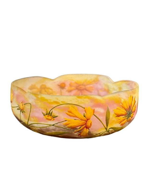 Daum Nancy Art Nouveau "Marguerites" bowl