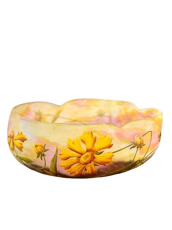 Daum Nancy Art Nouveau "Marguerites" bowl