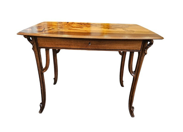 Emile Gallé "Ombelles et Papillons" Art Nouveau Writing Table