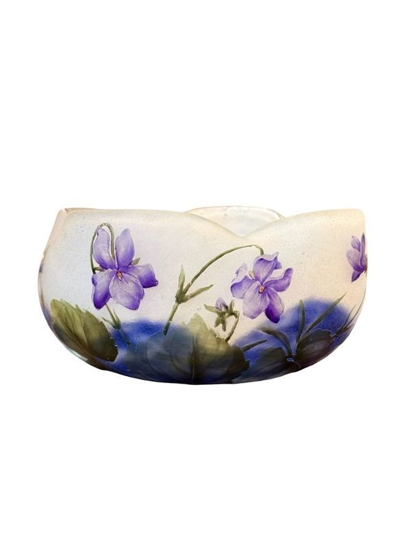 Daum Nancy Art Nouveau "Violettes" bowl