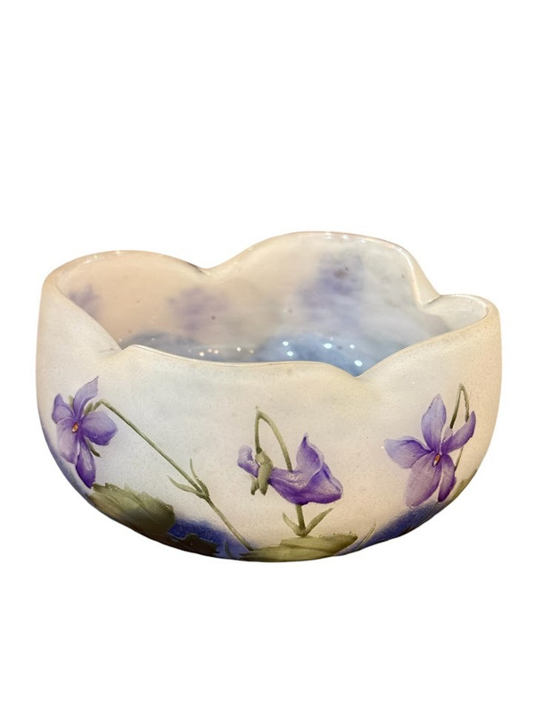 Daum Nancy Art Nouveau "Violettes" bowl