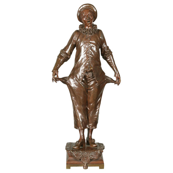 Adrien GAUDEZ 1845/1902, Bronze 55 cm, Pierrot, 19th century