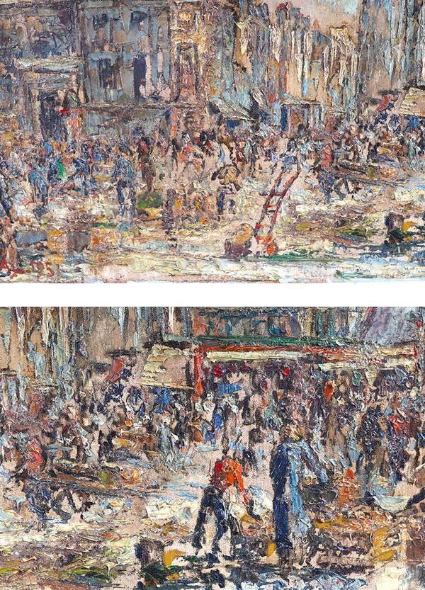 Fernand LAVAL 1886 /1966, Paris, datiert 1951Les Halles, Kirche Saint Eustache