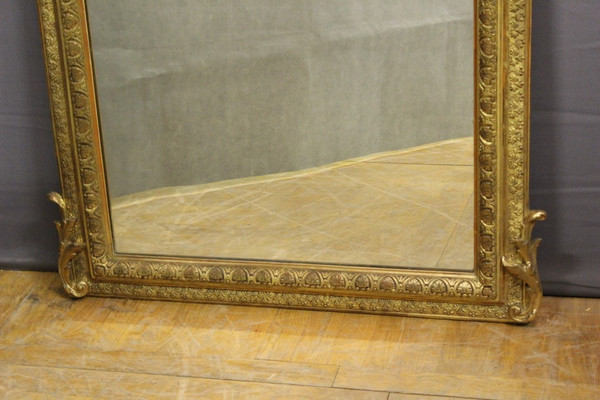 Napoleon III period mirror in 19th century gilded stucco