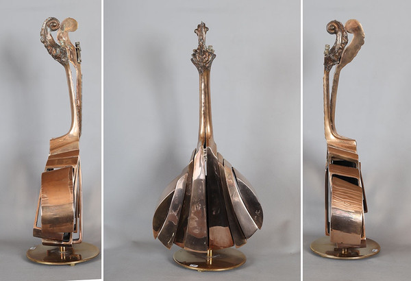 ARMAN 1928/2005, Bronze doré, Mandoline découpée